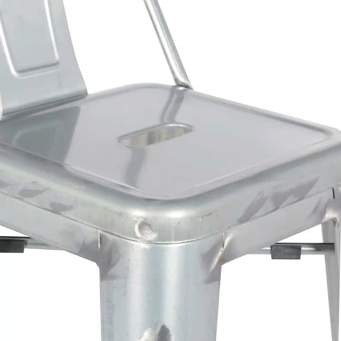 Bolero Bistro Galvanised Steel High Stool with Backrest (Pack of 4) - Image 5