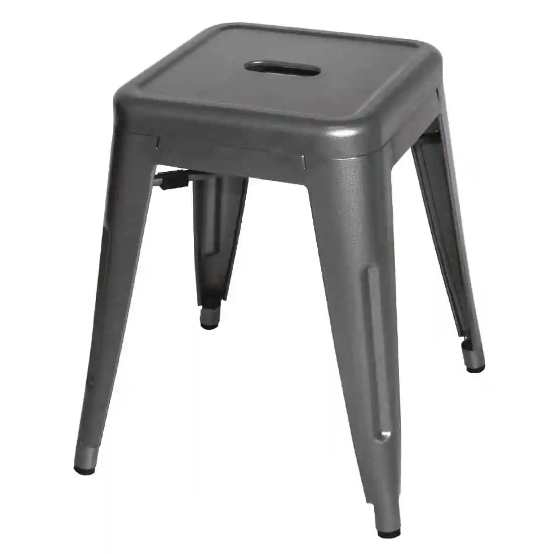 Bolero Bistro Steel Low Stool Gun Metal (Pack Of 4) - Image 1
