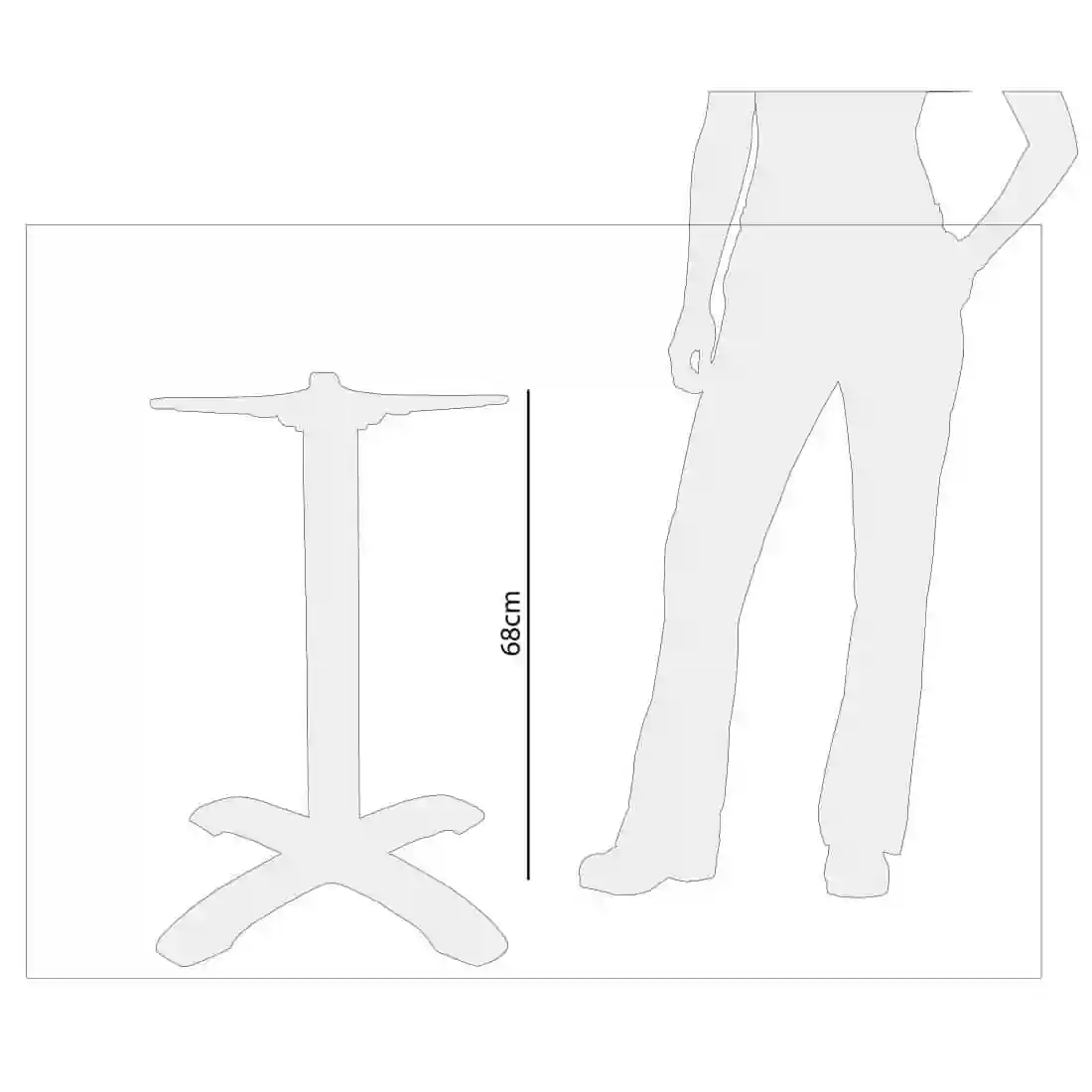 Bolero Aluminium Four Leg Table Base - Image 2