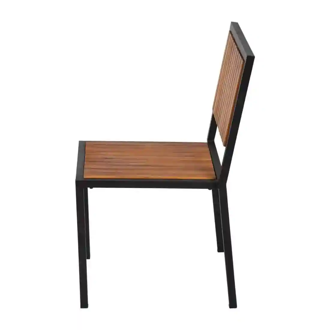 Bolero Steel & Acacia Side Chairs (Pack of 4) - Image 4