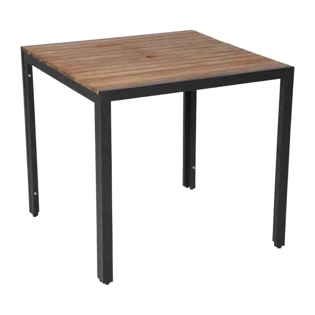 Bolero Square Steel and Acacia Table 800mm - Image 1