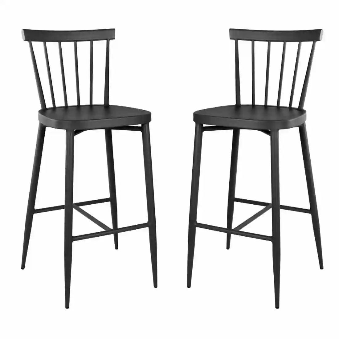 Bolero Windsor Aluminium Black High Stools (Pack of 2) - Image 4
