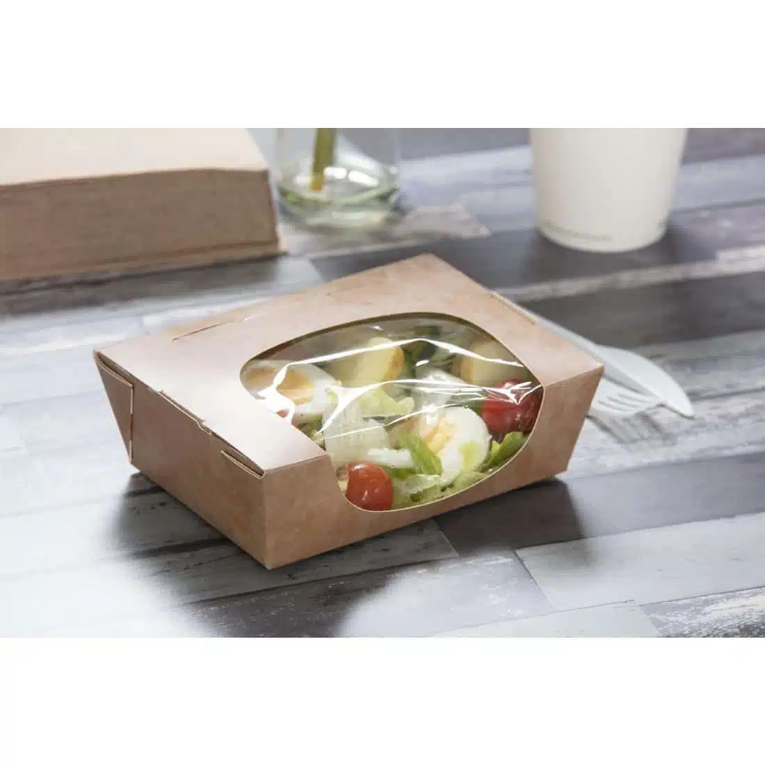 Colpac Zest Compostable Kraft Medium Salad Box 825ml/29oz (Pack of 250) - Image 8