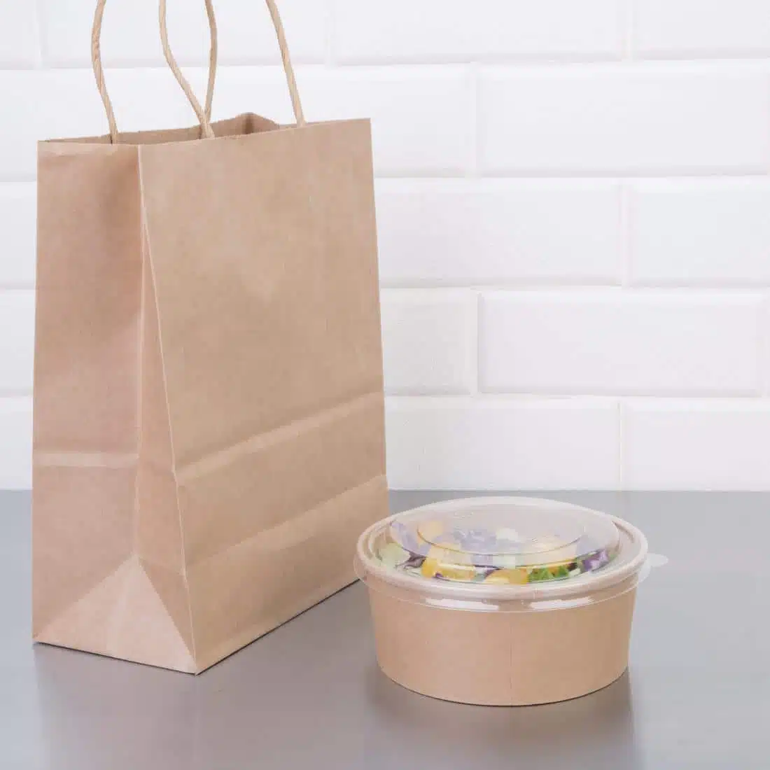 Fiesta Compostable Round Kraft Salad Bowls 750ml / 26oz (Pack of 300) - Image 5