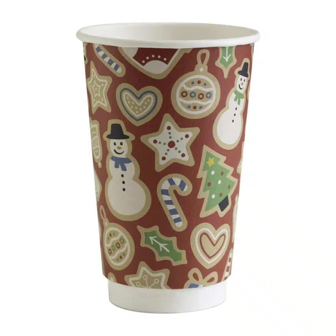 Vegware Double Wall Red Christmas Cup 89-Series 16oz (Pack of 400) - Image 1