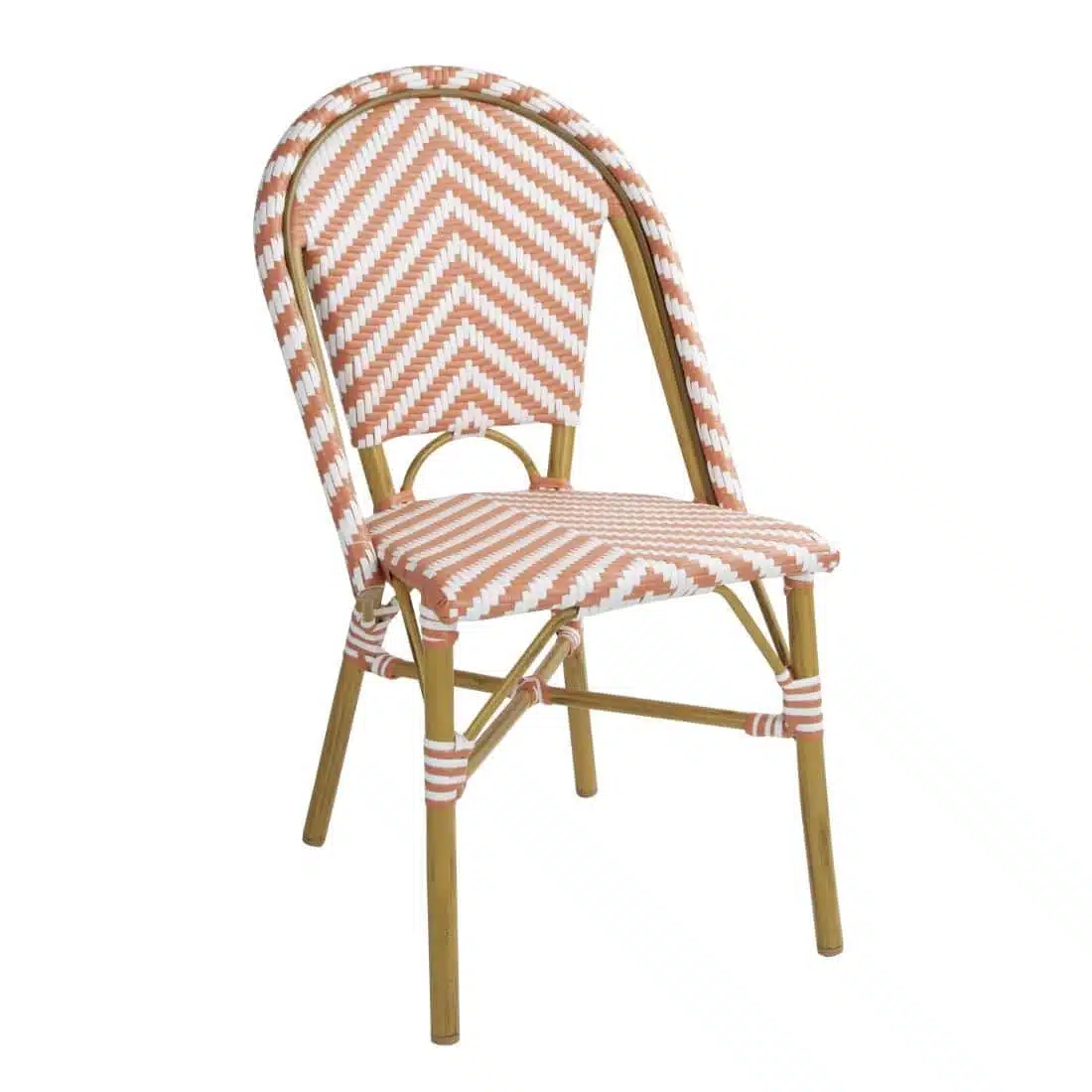 Bolero Parisian Style Rattan Side Chair Coral (Pack of 2) - Image 1