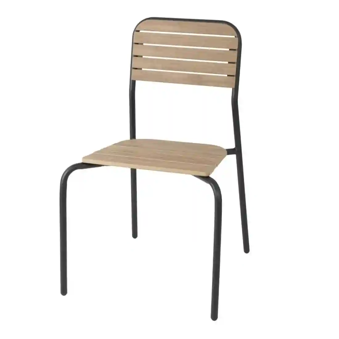 Bolero Santorini Wood Effect Outdoor Chairs (Pack of 4) - Image 6