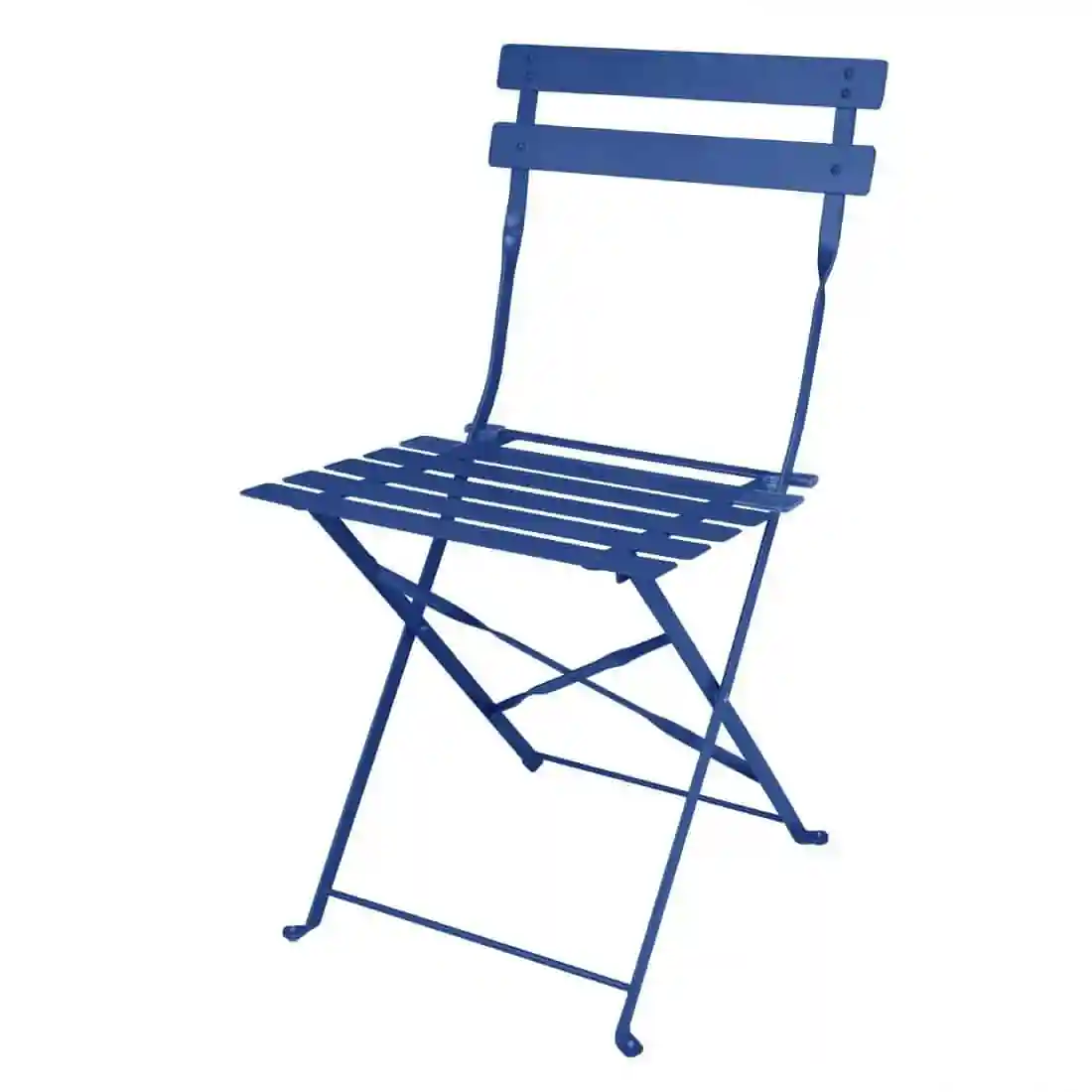 Bolero Perth Pavement Style Folding Chairs Dark Navy (Pack of 2) - Image 1
