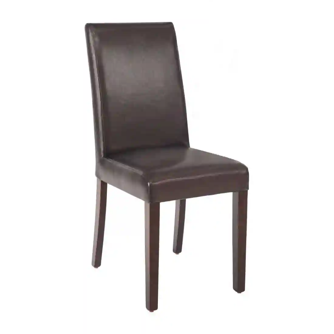 Bolero Faux Leather Dining Chairs Dark Brown (Pack of 2) - Image 1