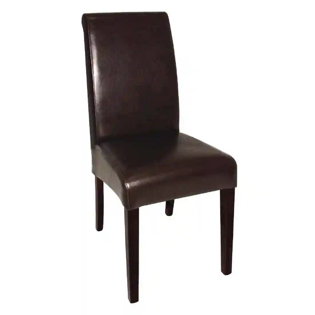 Bolero Curved Back Leather Chairs Dark Brown (Pack of 2) - Image 1