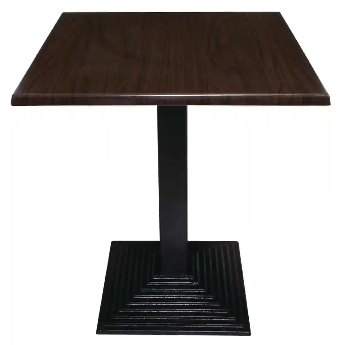 Bolero Pre-drilled Square Tabletop Dark Brown 700mm - Image 2