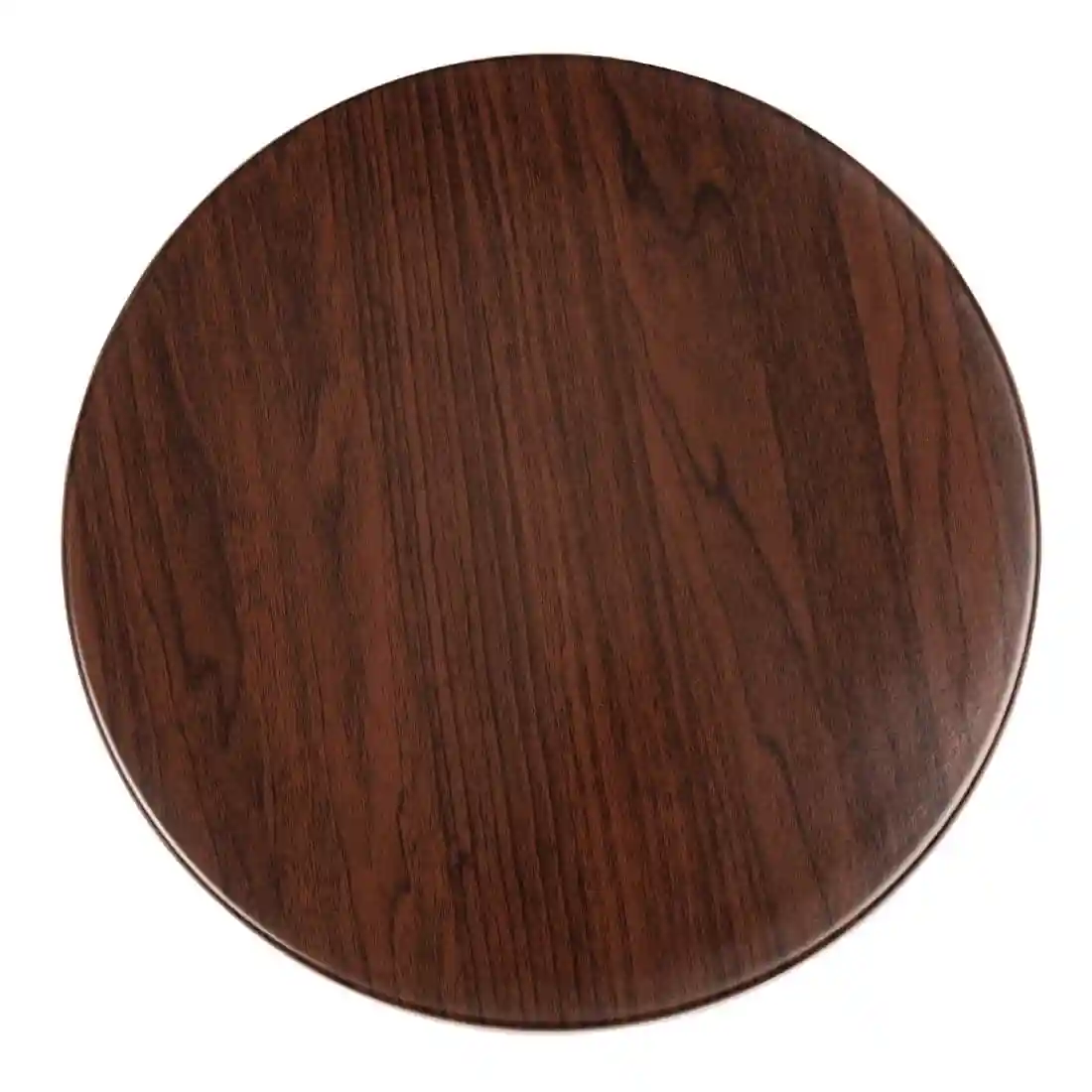 Bolero Pre-drilled Round Table Top Dark Brown 600mm - Image 1
