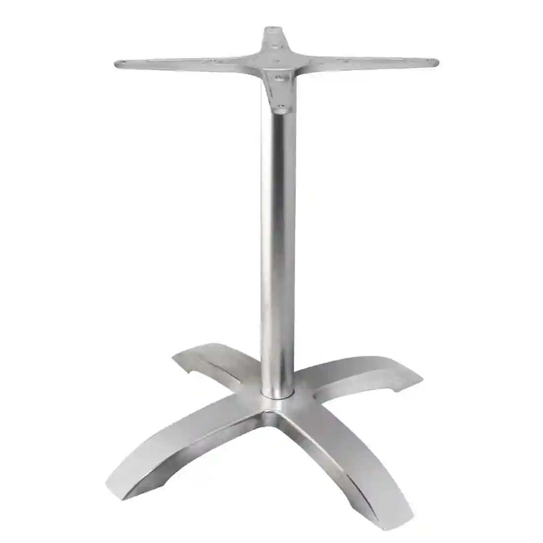 Bolero Brushed Aluminium Four Leg Table Base - Image 1