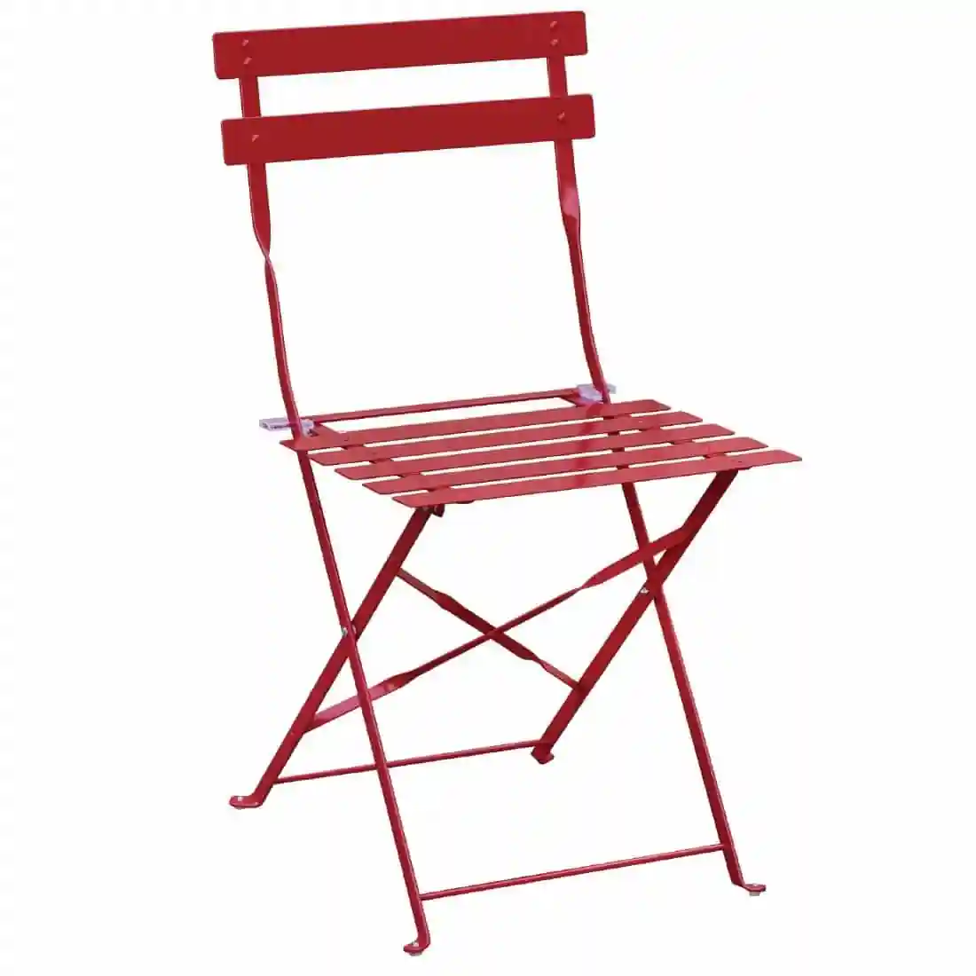 Bolero Perth Red Pavement Style Steel Folding Chairs (Pack 2) - Image 1