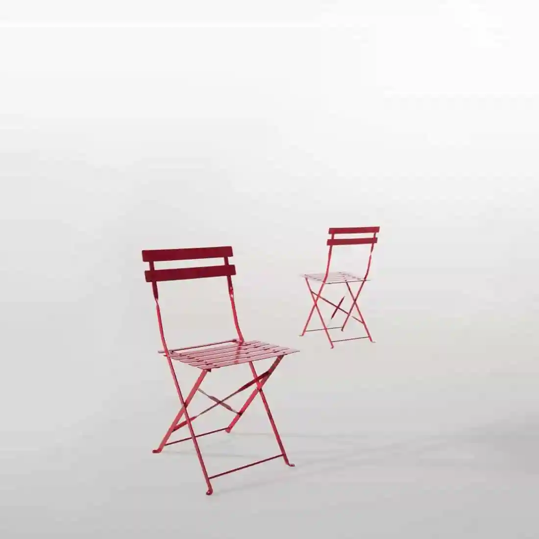 Bolero Perth Red Pavement Style Steel Folding Chairs (Pack 2) - Image 3