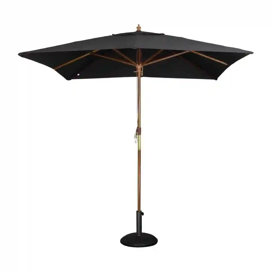 Bolero Square Double Pulley Parasol 2.5m Diameter Black - Image 1
