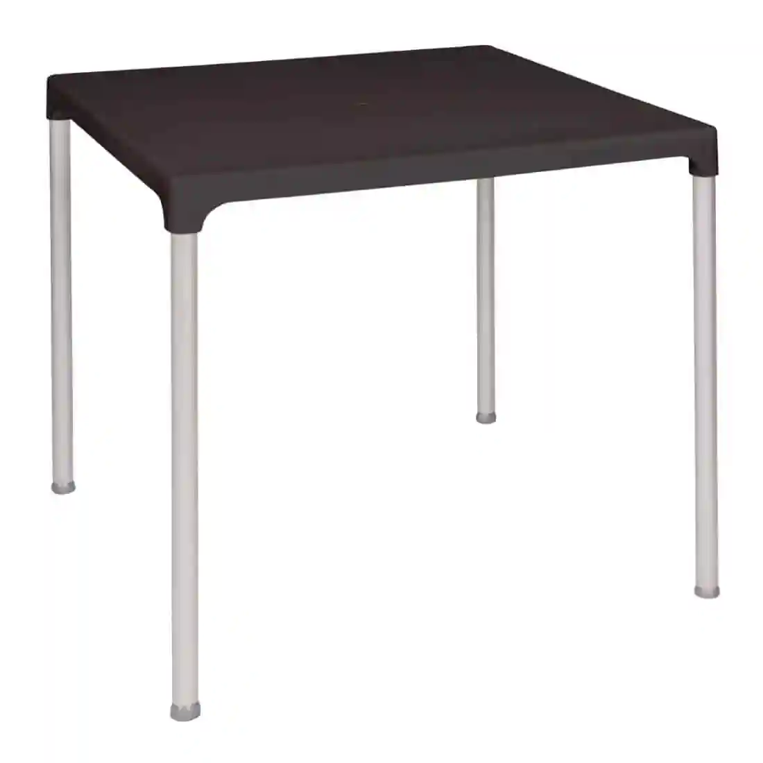 Black Square Table with Aluminium Legs 750mm - Image 1