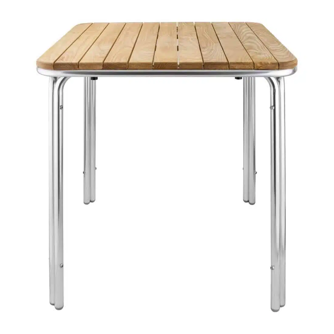 Bolero Square Ash and Aluminium Table 700mm - Image 1