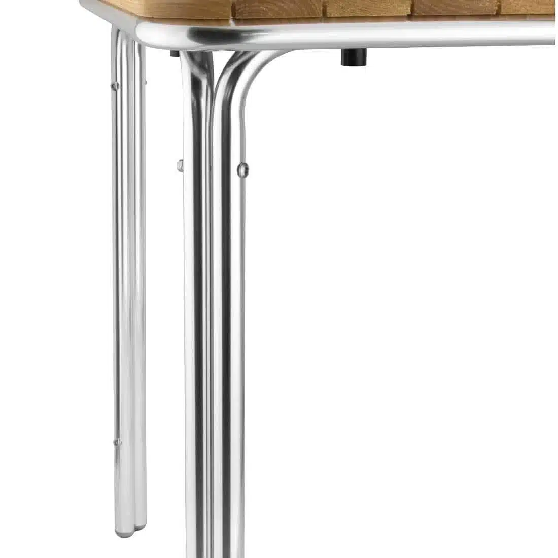 Bolero Square Ash and Aluminium Table 700mm - Image 4