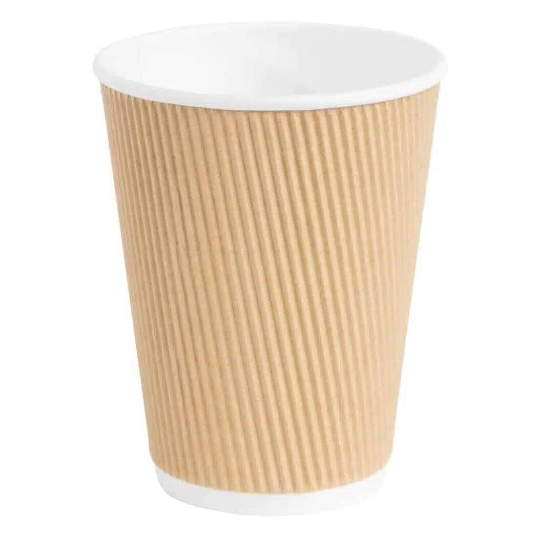 Fiesta Recyclable Coffee Cups Ripple Wall Kraft 340ml / 12oz (Pack of 25) - Image 1