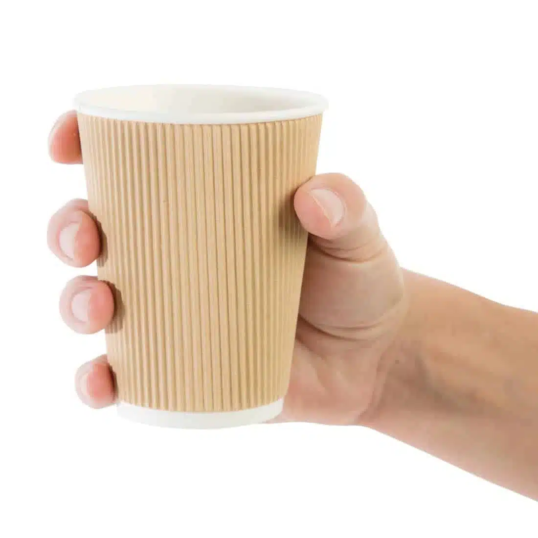 Fiesta Recyclable Coffee Cups Ripple Wall Kraft 340ml / 12oz (Pack of 25) - Image 2