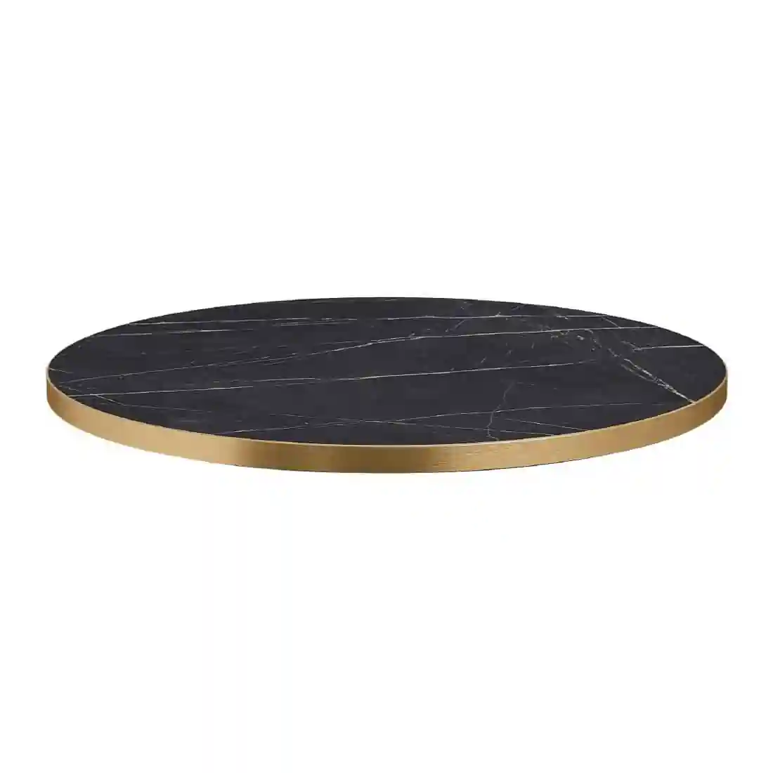 Omega Round Laminate Table Top Black Marble 700mm - Image 1