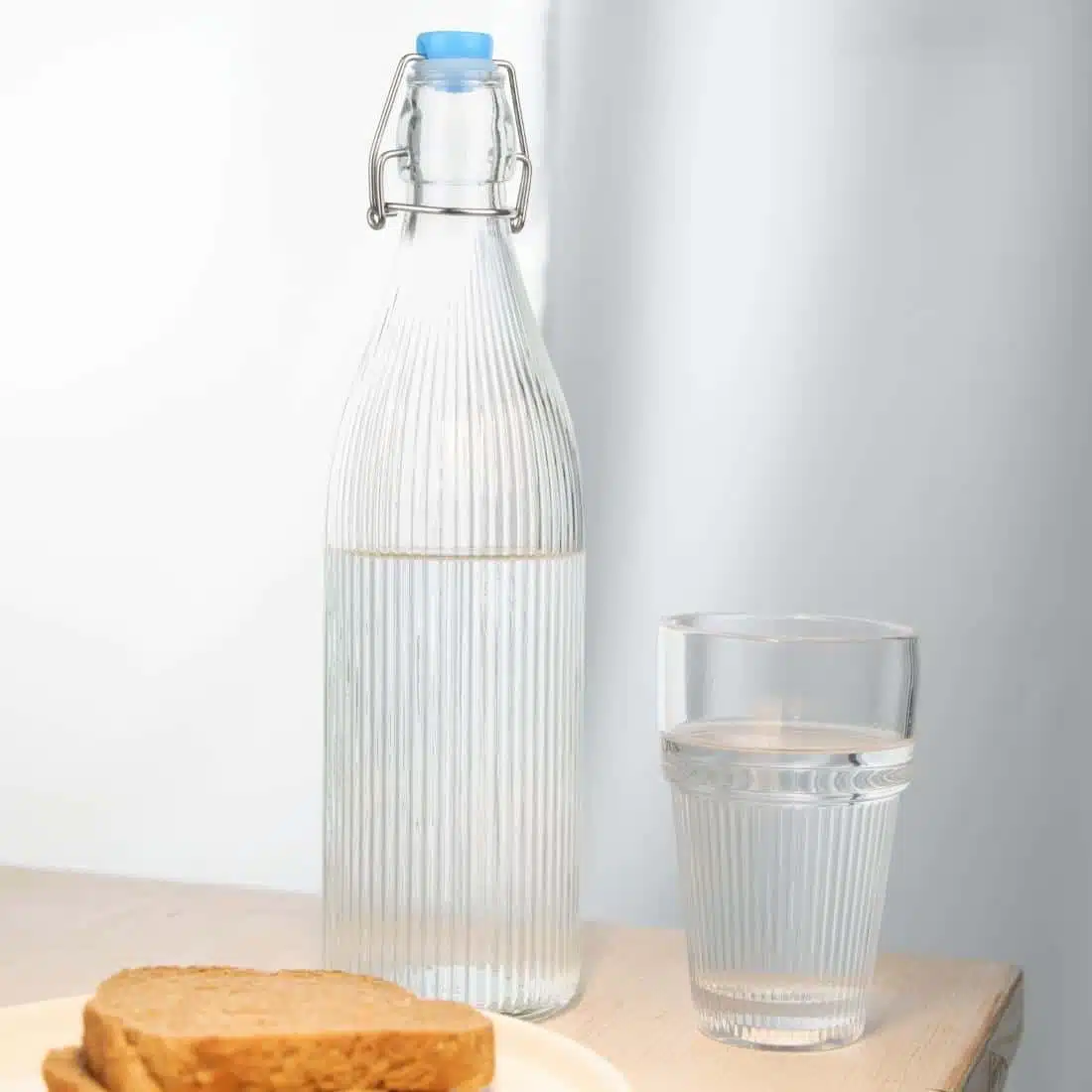 Olympia Ridged Swing Top Water Bottles 1Ltr (6 Pack) - Image 5