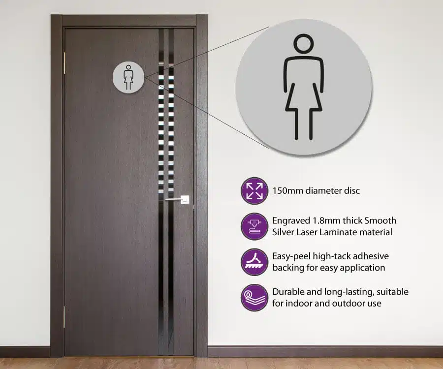 Ladies Toilet Door Symbol. 150mm - Image 1
