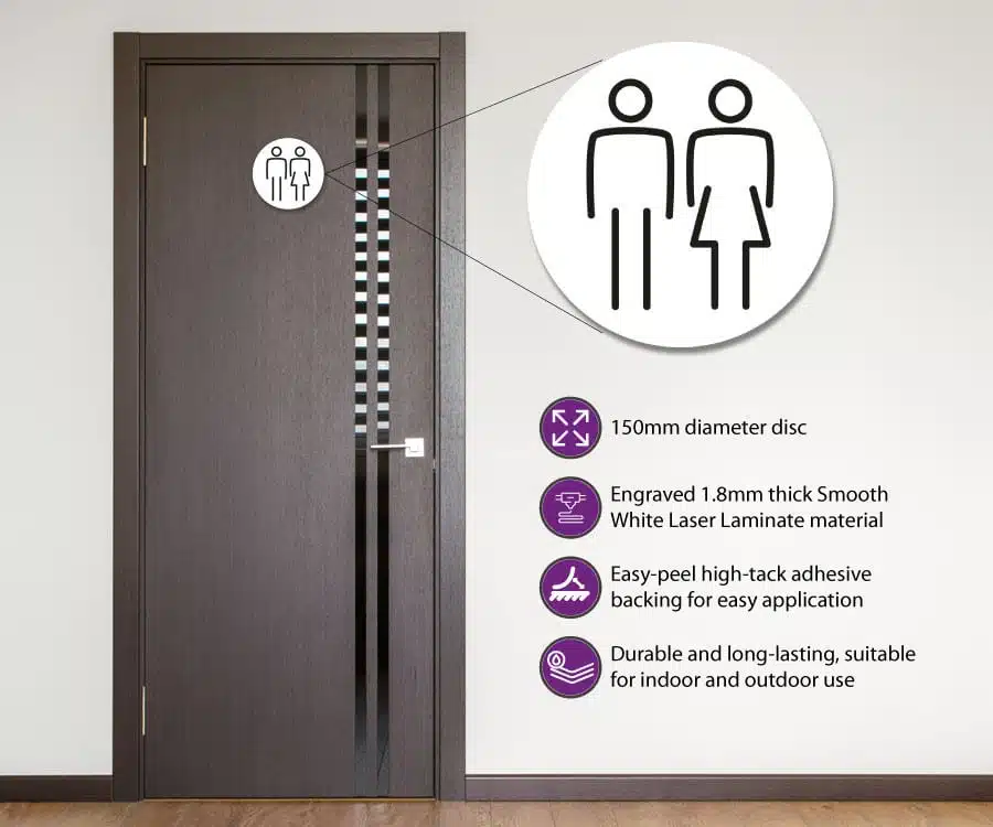 Ladies & Gents Toilet Door Symbol 150mm - Image 2
