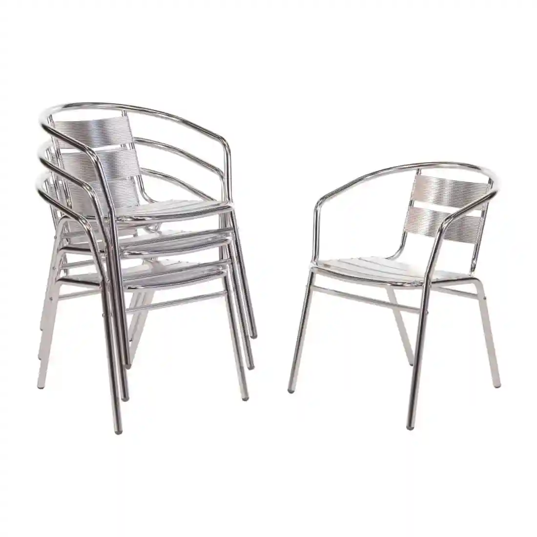 Bolero Aluminium Stacking Chairs (Pack of 4) - Image 1