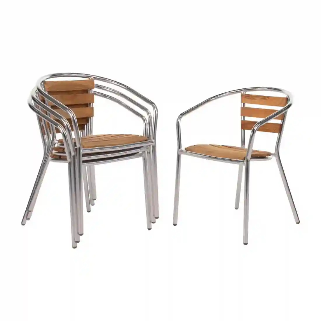 Bolero Aluminium and Ash Chairs (Pack of 4) - Image 1