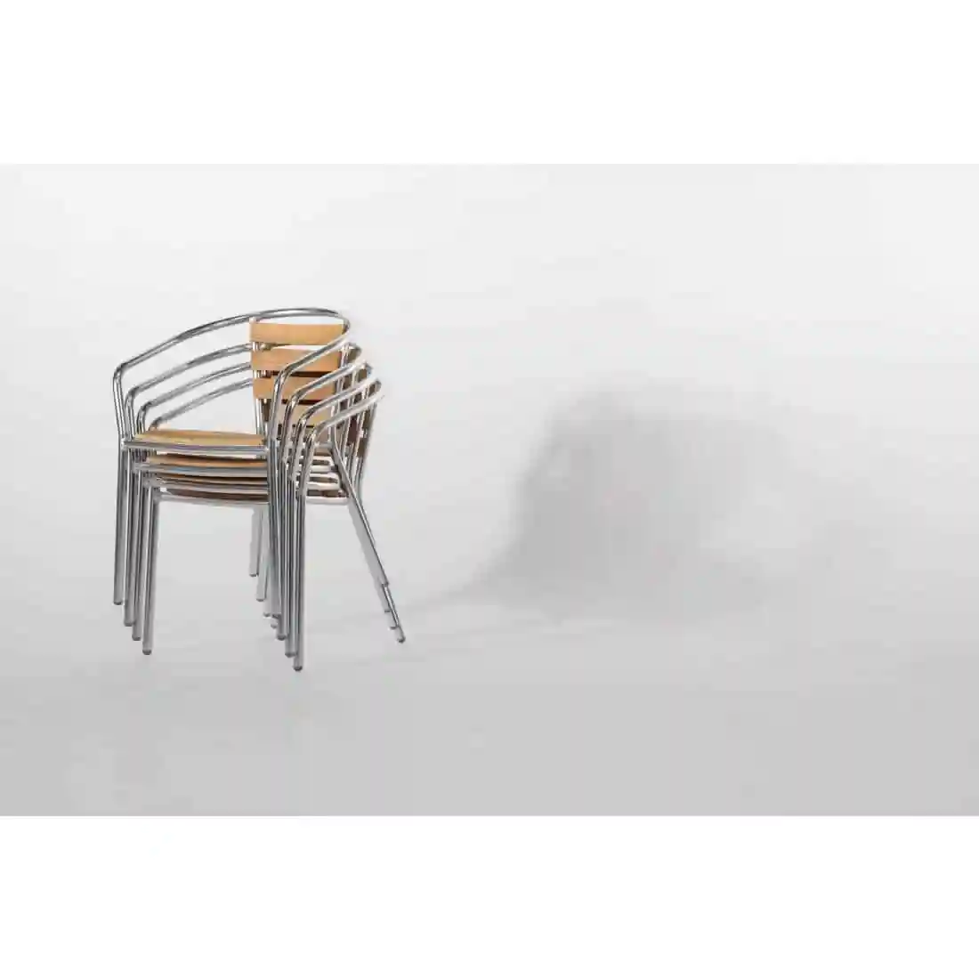 Bolero Aluminium and Ash Chairs (Pack of 4) - Image 10