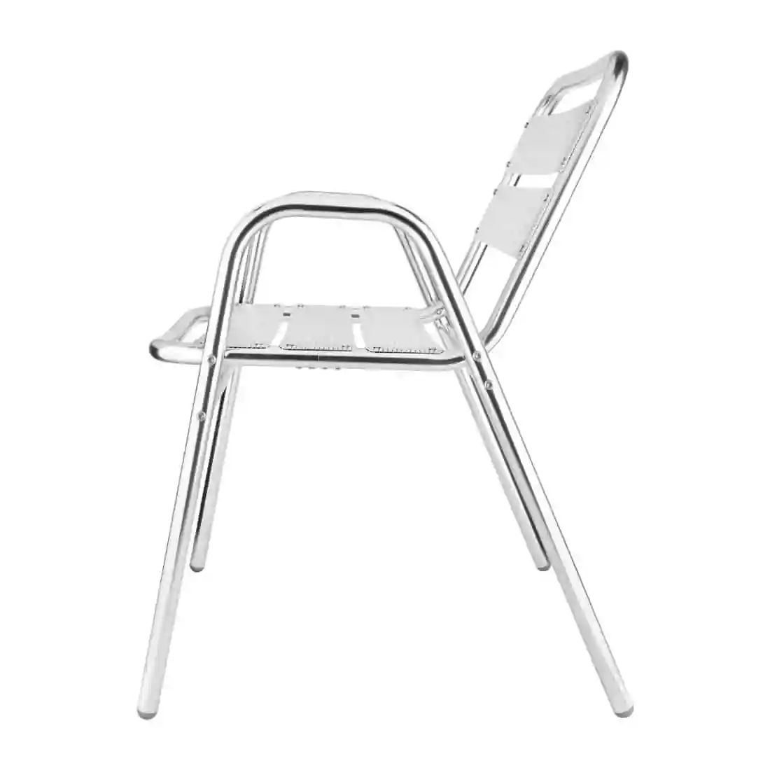 Bolero Aluminium Stacking Chairs Arched Arms (Pack of 4) - Image 2