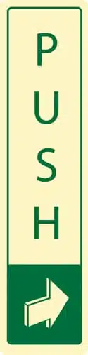 Verticle Push Sign - Metal Door Signs