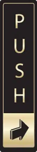 Verticle Push Sign - Metal Door Signs