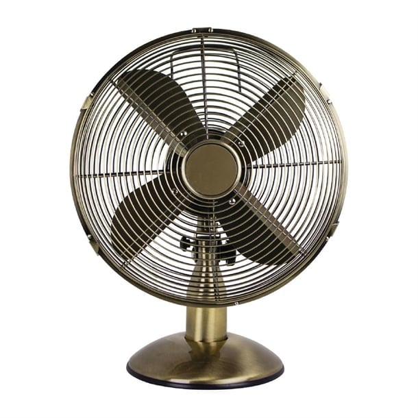 Buy Status 12" Oscillating Antique Brass Desktop Fan From Smart Hospitality Supplies