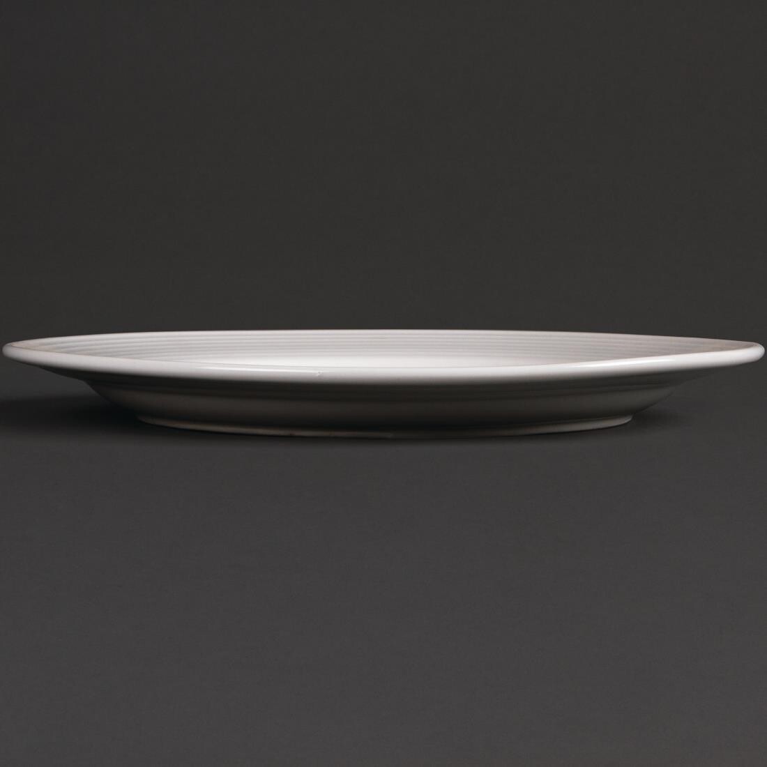 Olympia Linear Wide Rimmed Plates 250mm