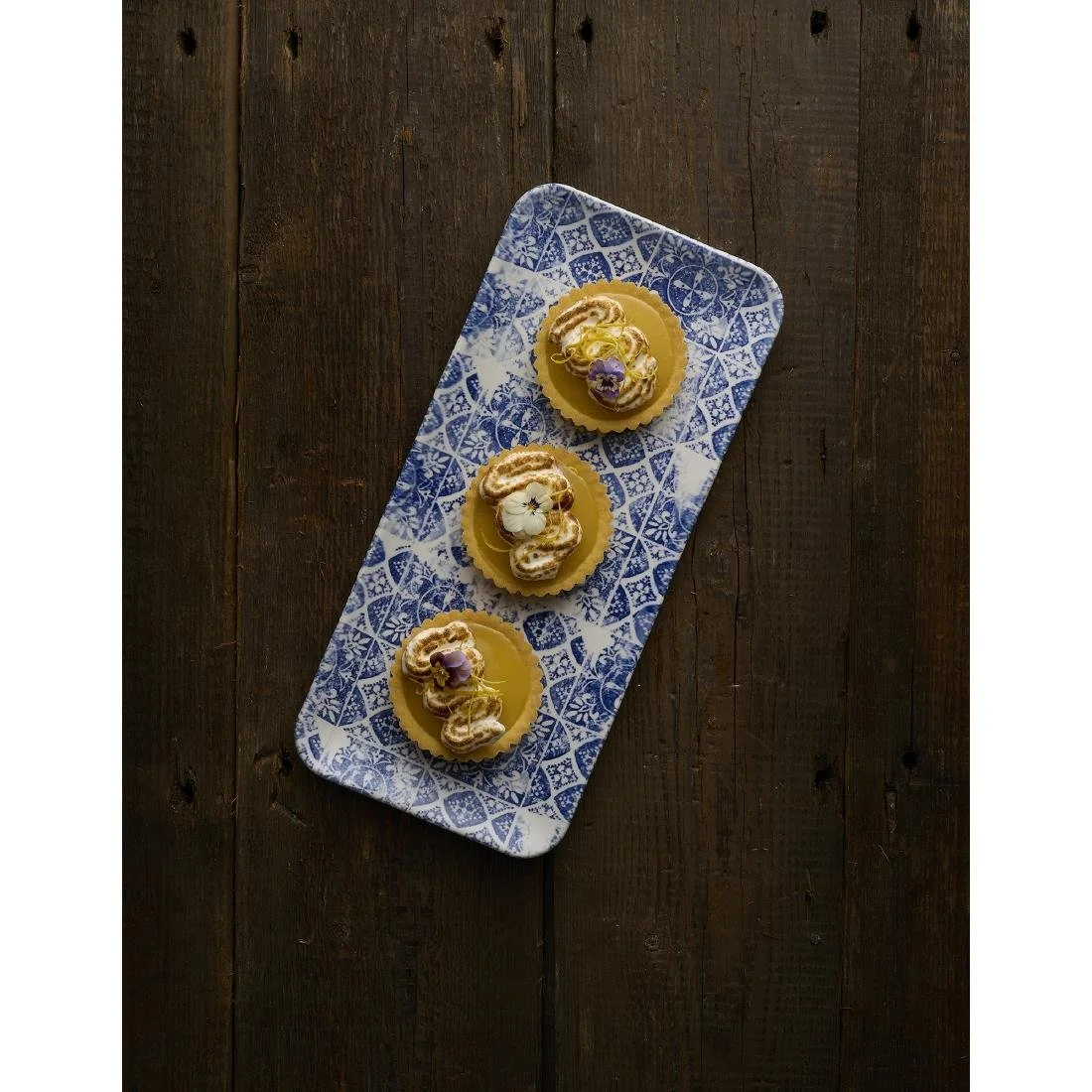 Dudson Makers Collection Organic Rectangular Platters Porto Blue 179mm (12 Pack) - Image 3