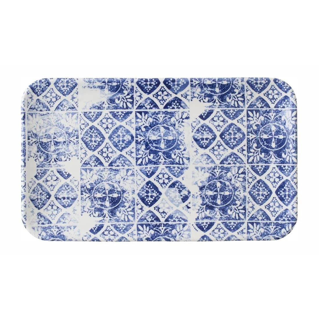 Dudson Makers Collection Organic Rectangular Platters Porto Blue 179mm (12 Pack) - Image 1