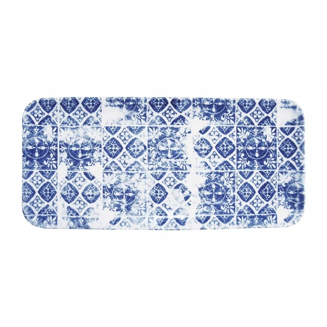 Dudson Makers Collection Organic Rectangular Platters Porto Blue 215mm (6 Pack) - Image 1