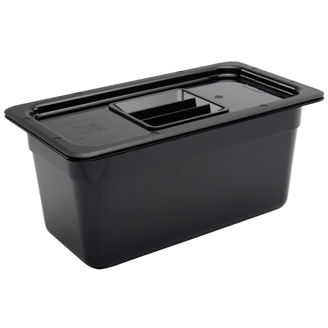 Vogue Polycarbonate 1/3 Gastronorm Container 150mm Black