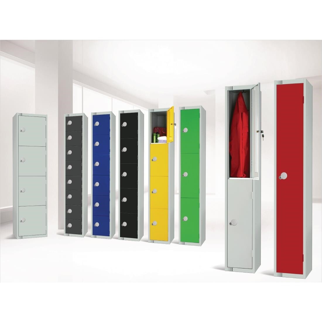 Elite Double Door Manual Combination Locker Locker Grey with Sloping Top