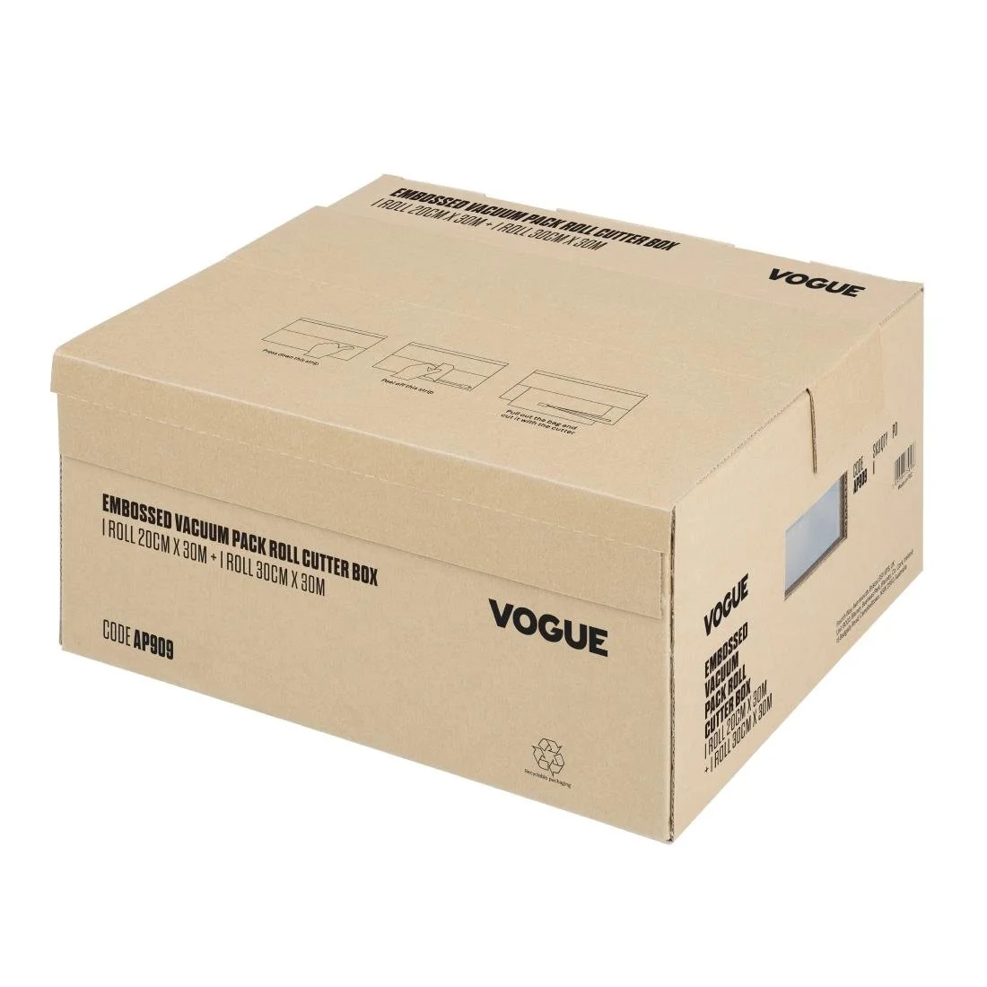 Vogue Vacuum Pack Roll with Cutter Box (Embossed) 200mm & 300mm Twin Pack - Image 1