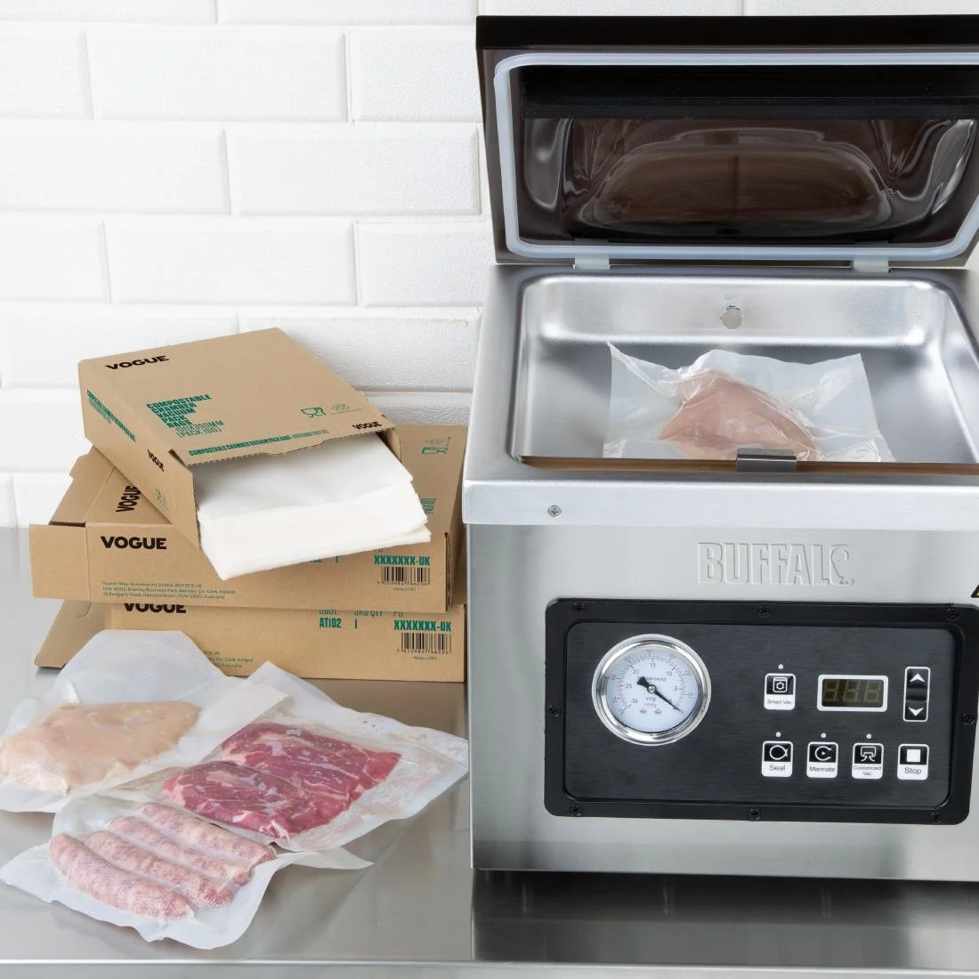 Vogue Compostable Chamber Vacuum Pack Bags 150x350mm (100 Pack) - Image 7