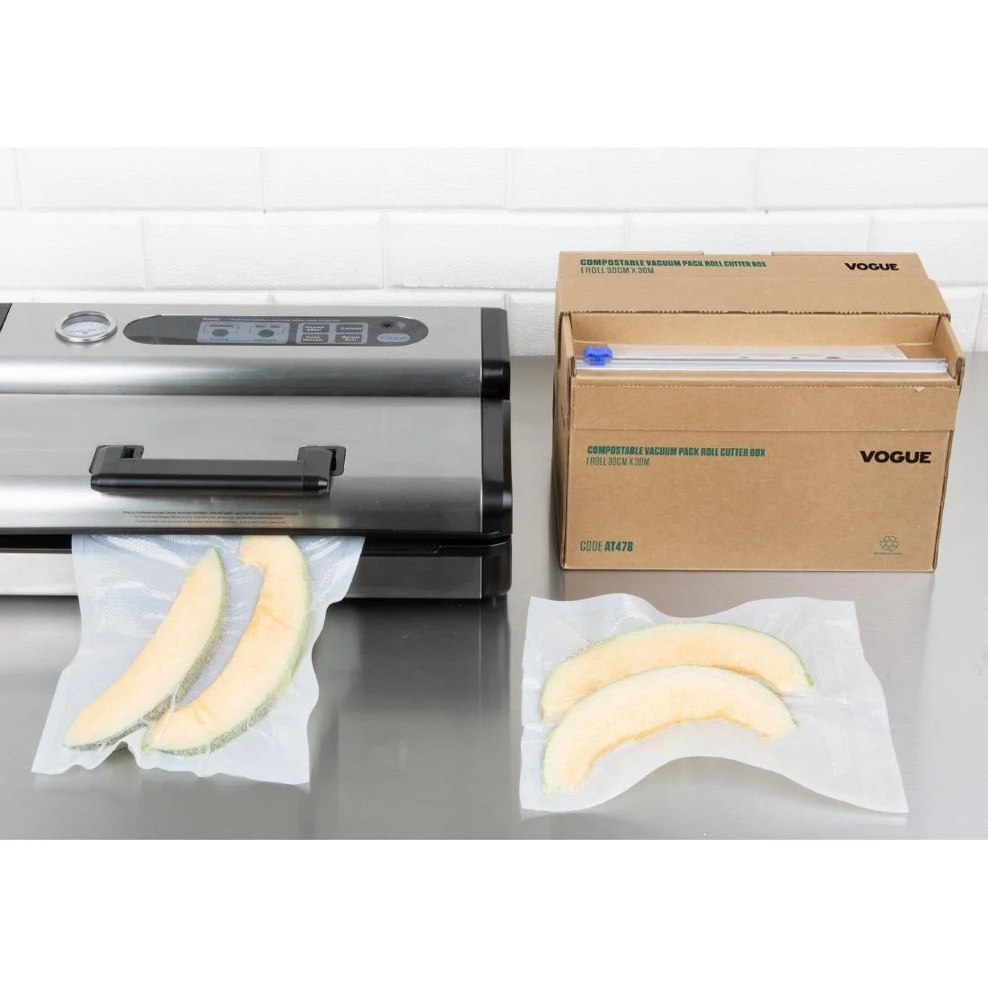 Vogue Compostable Vacuum Pack Roll Cutter Box 200mm & 300mm Twin Pack - Image 7