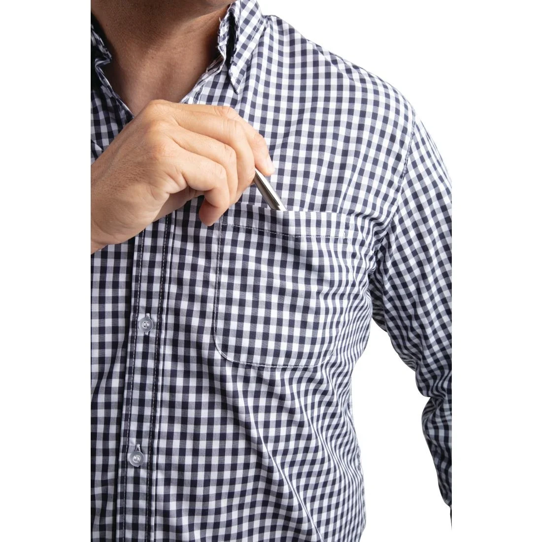 Uniform Works Mens Gingham Shirt Black S