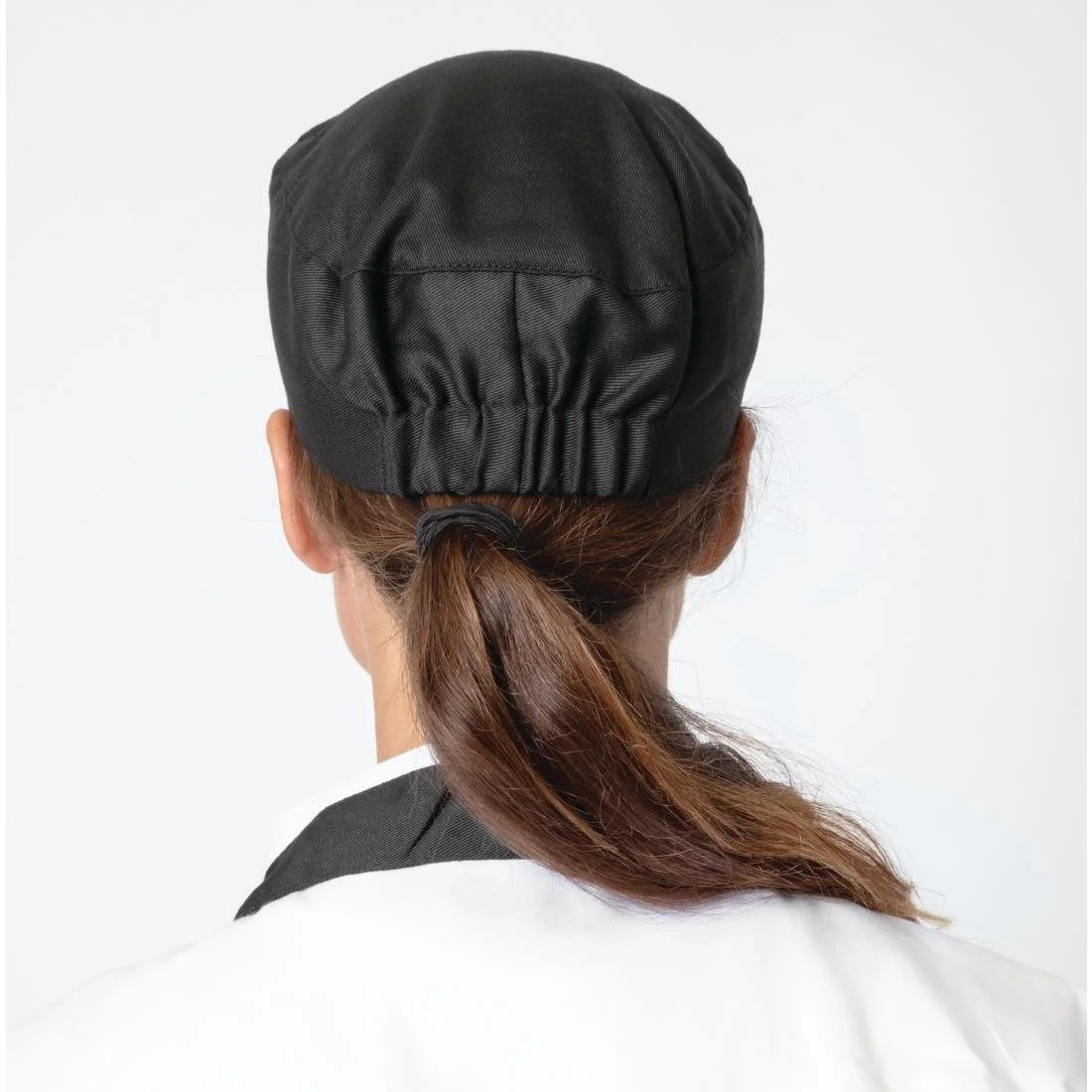 Nisbets Essentials Chef Skull Caps Black (2 pack) - Image 2