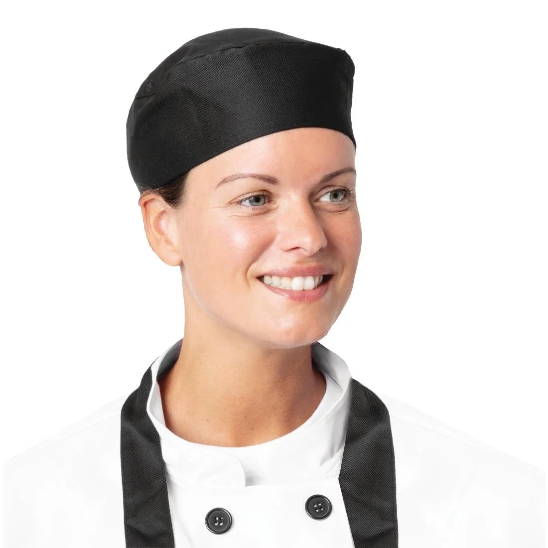 Nisbets Essentials Chef Skull Caps Black (2 pack) - Image 1