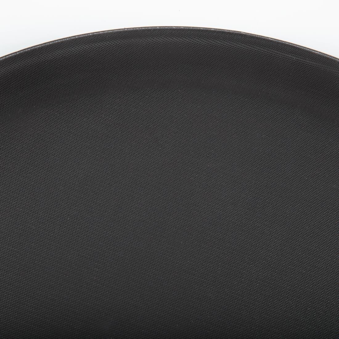 Kristallon Plastic Round Anti Slip Tray Black 16 in
