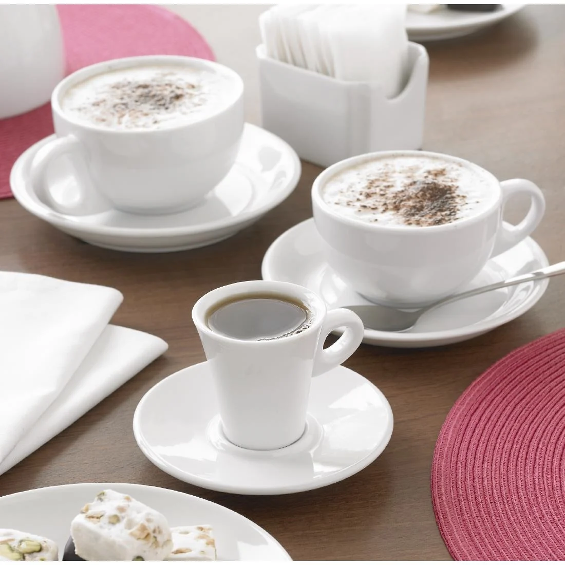 Olympia Whiteware Cappuccino Saucers